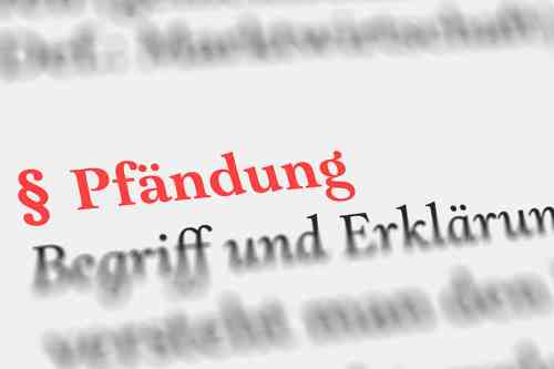 Textausschnitt Pfändung